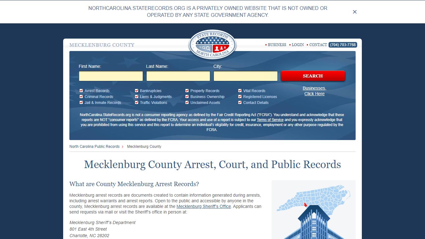 Mecklenburg County Arrest, Court, and Public Records